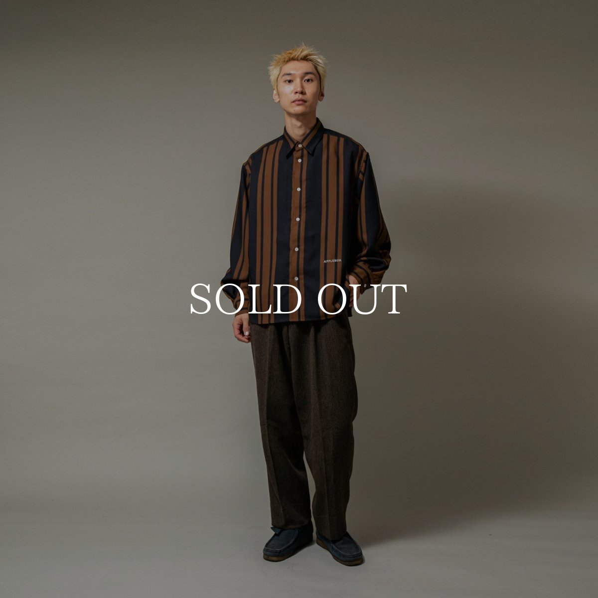 画像13: APPLEBUM  Wooly Twill Stripe Oversize L/S Shirt (13)
