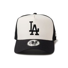 画像3: NEW ERA  9FORTY A-Frame トラッカー MLB Typewriter ロサンゼルス・ドジャース ブラック/クロームホワイト (3)