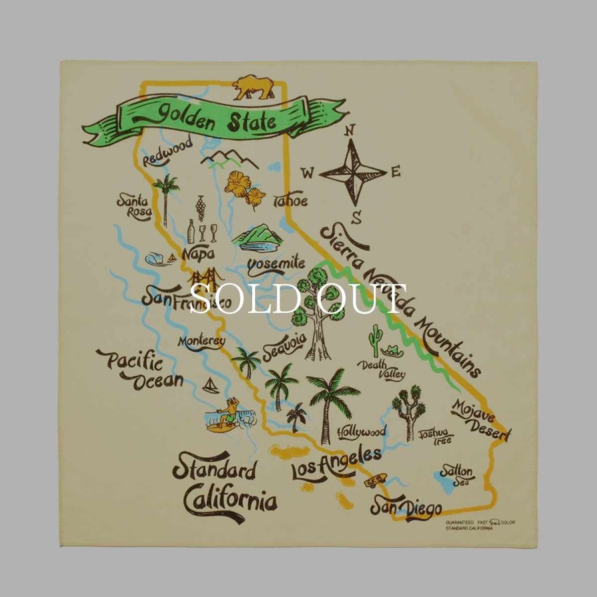 画像6: STANDARD CALIFORNIA  SD Cal Map Bandana (6)