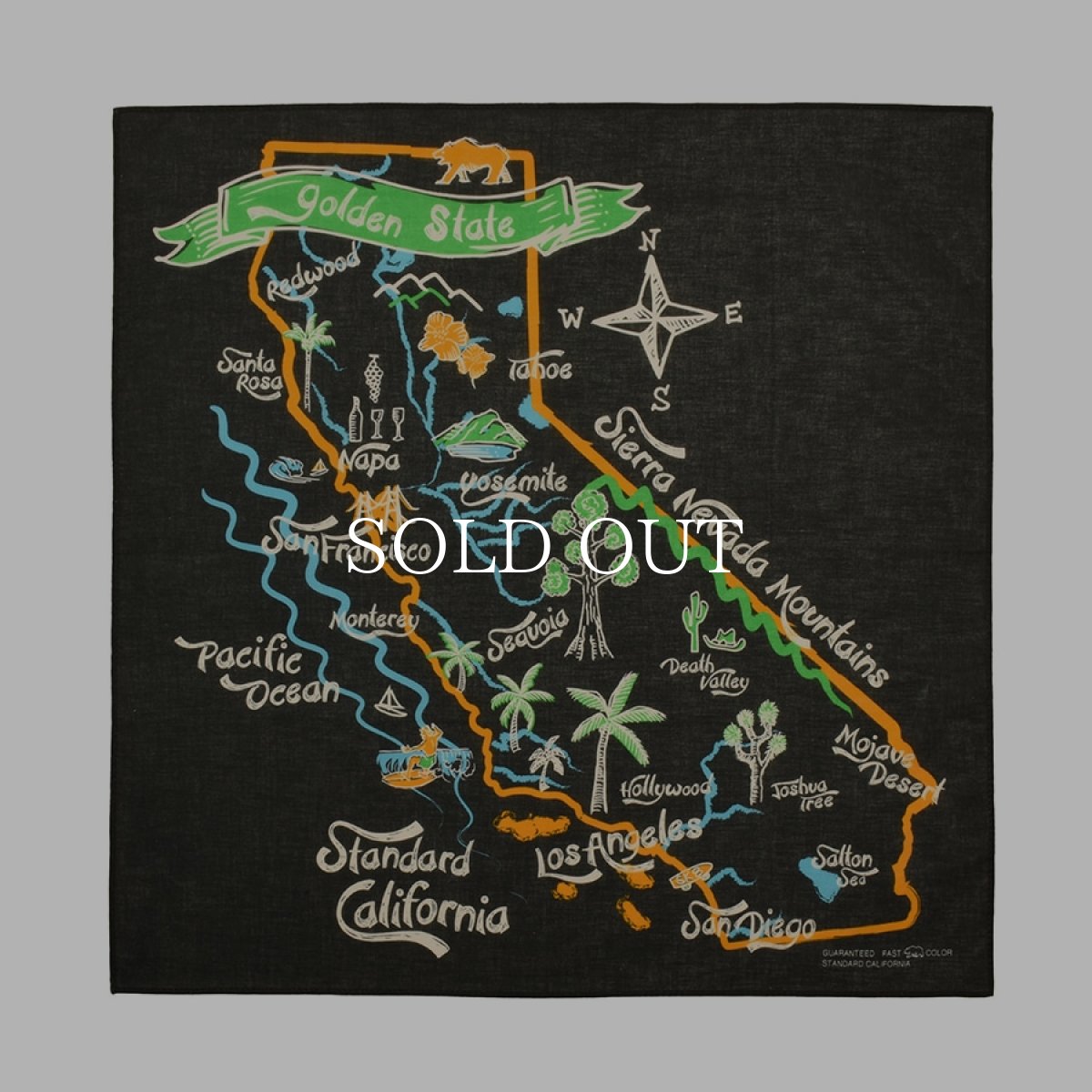 画像2: STANDARD CALIFORNIA  SD Cal Map Bandana (2)