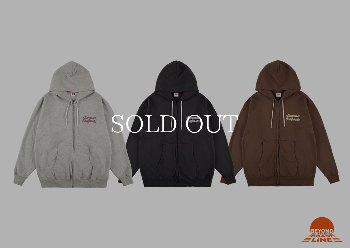 画像1: STANDARD CALIFORNIA  SD US Cotton Script Logo Zip Hood Sweat (1)