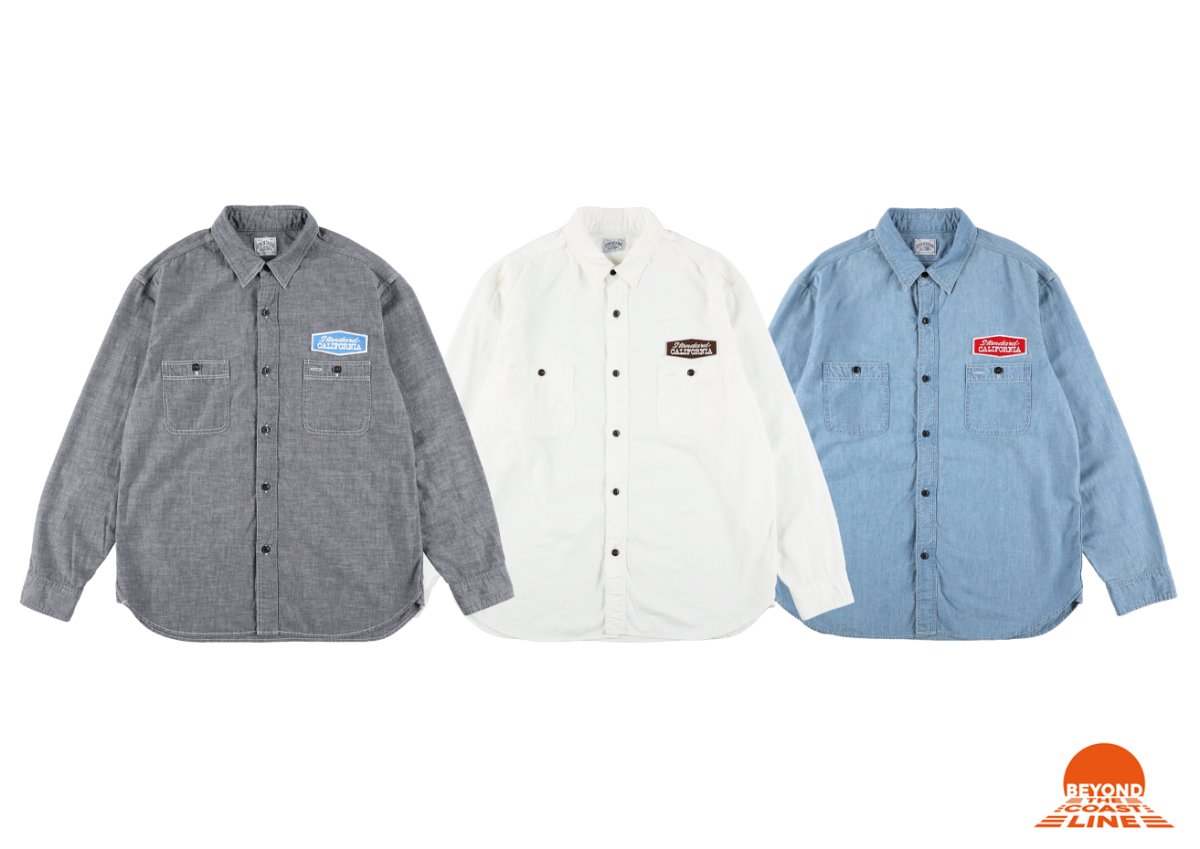 画像1: STANDARD CALIFORNIA  SD Stadium Logo Patch Chambray Shirt (1)