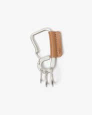 画像1: hobo  CARABINER KEY RING MATTE BRASS with SHRINK COW LEATHER (1)