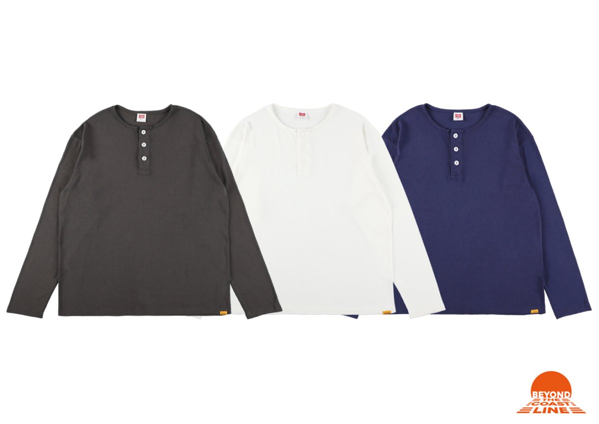 画像1: STANDARD CALIFORNIA  SD Heavyweight Rib Henley Long Sleeve T (1)