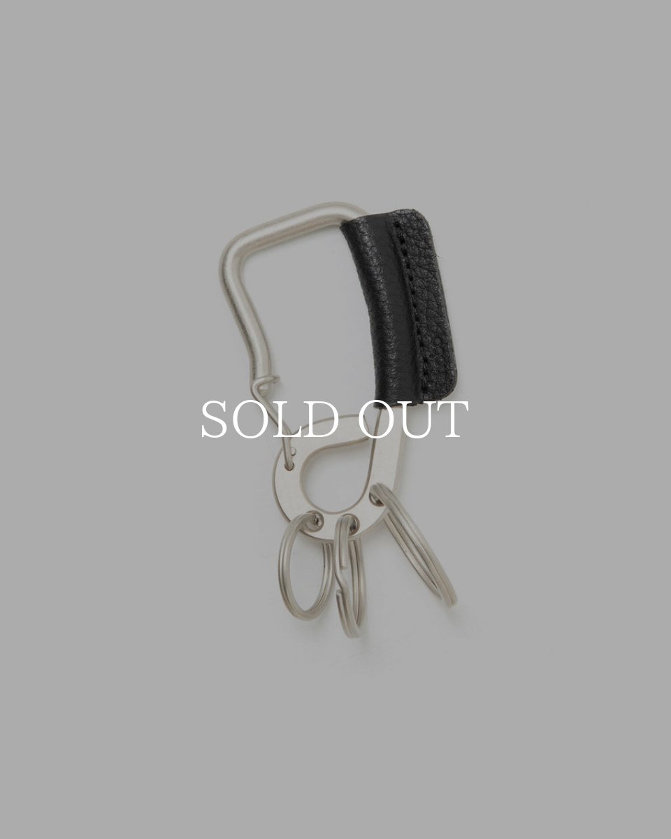 画像2: hobo  CARABINER KEY RING MATTE BRASS with SHRINK COW LEATHER (2)