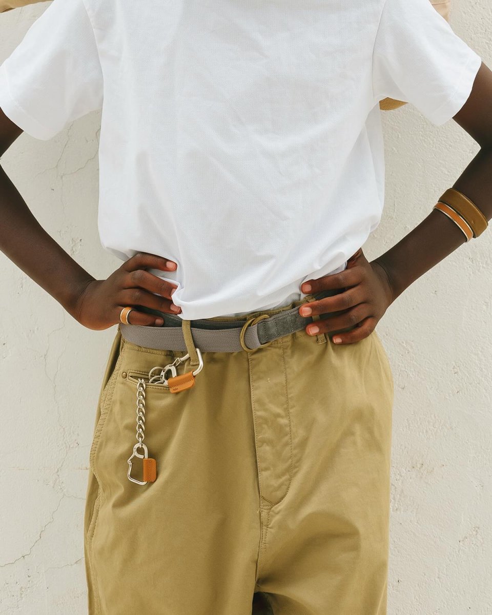 画像3: hobo  CARABINER CHAIN KEY RING SHINY BRASS with SHRINK COW LEATHER (3)