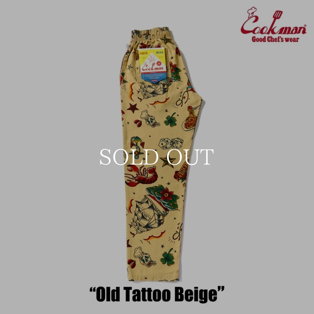 画像11: COOKMAN  シェフパンツ Chef Pants Old Tattoo Beige (11)