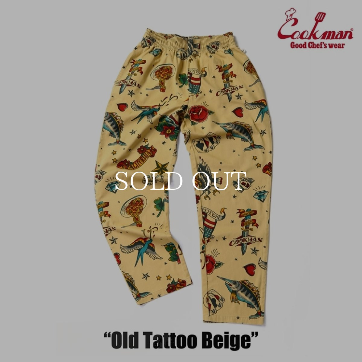 画像9: COOKMAN  シェフパンツ Chef Pants Old Tattoo Beige (9)