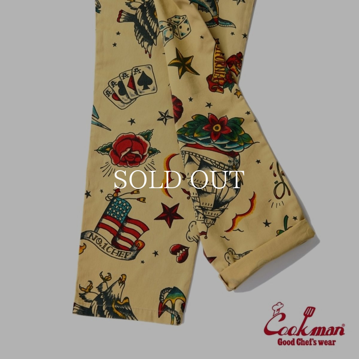 画像7: COOKMAN  シェフパンツ Chef Pants Old Tattoo Beige (7)
