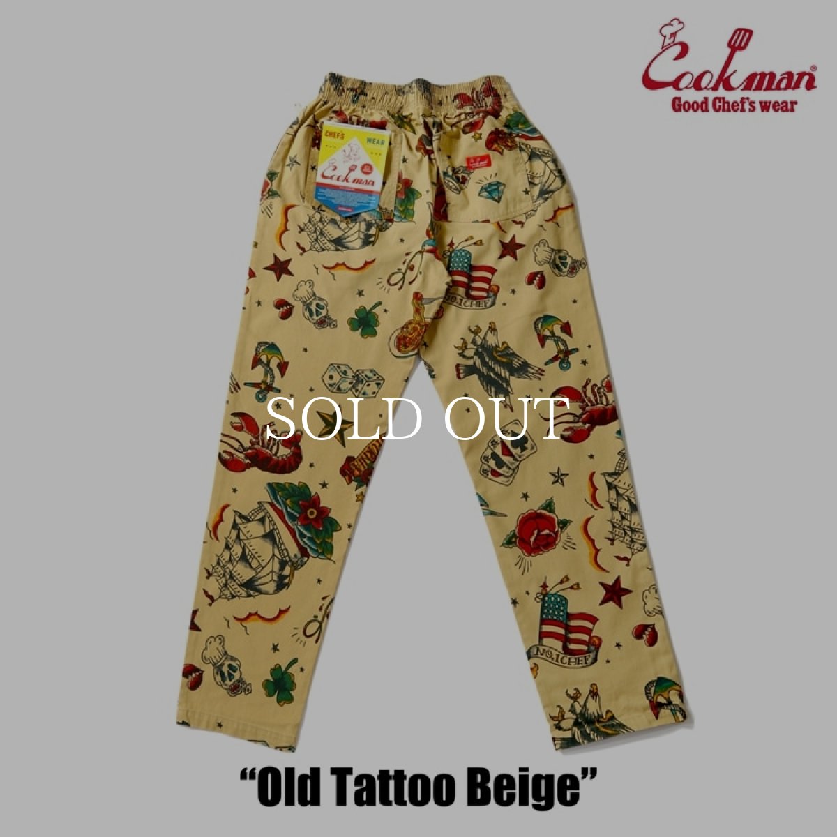 画像2: COOKMAN  シェフパンツ Chef Pants Old Tattoo Beige (2)
