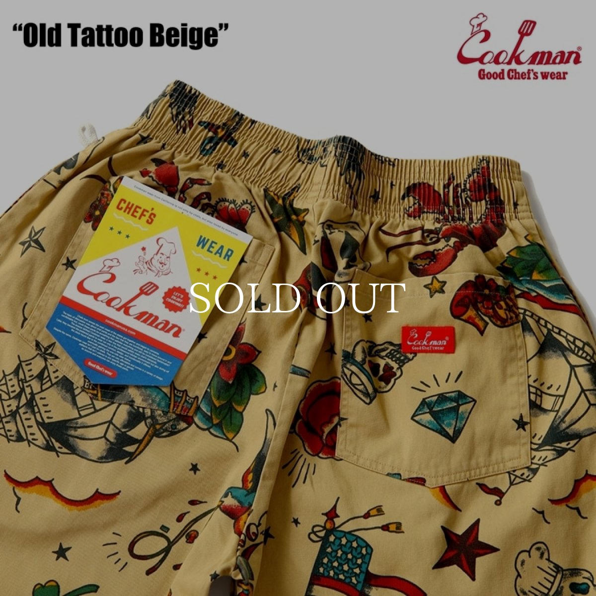 画像5: COOKMAN  シェフパンツ Chef Pants Old Tattoo Beige (5)