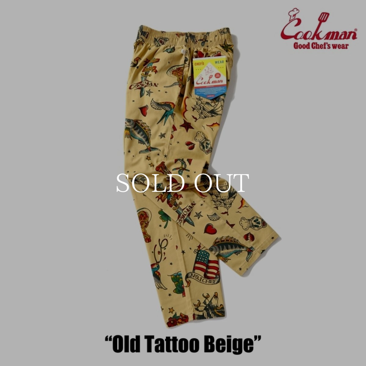 画像10: COOKMAN  シェフパンツ Chef Pants Old Tattoo Beige (10)
