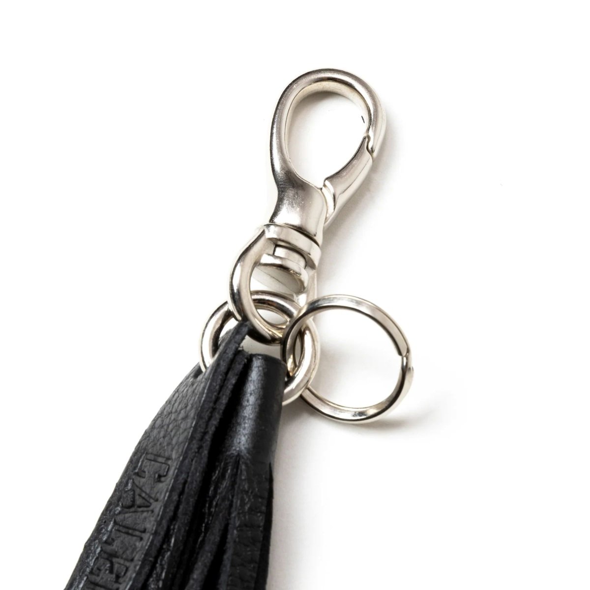 画像2: CALEE  STUDS & TASSEL LEATHER LONG KEY RING (2)
