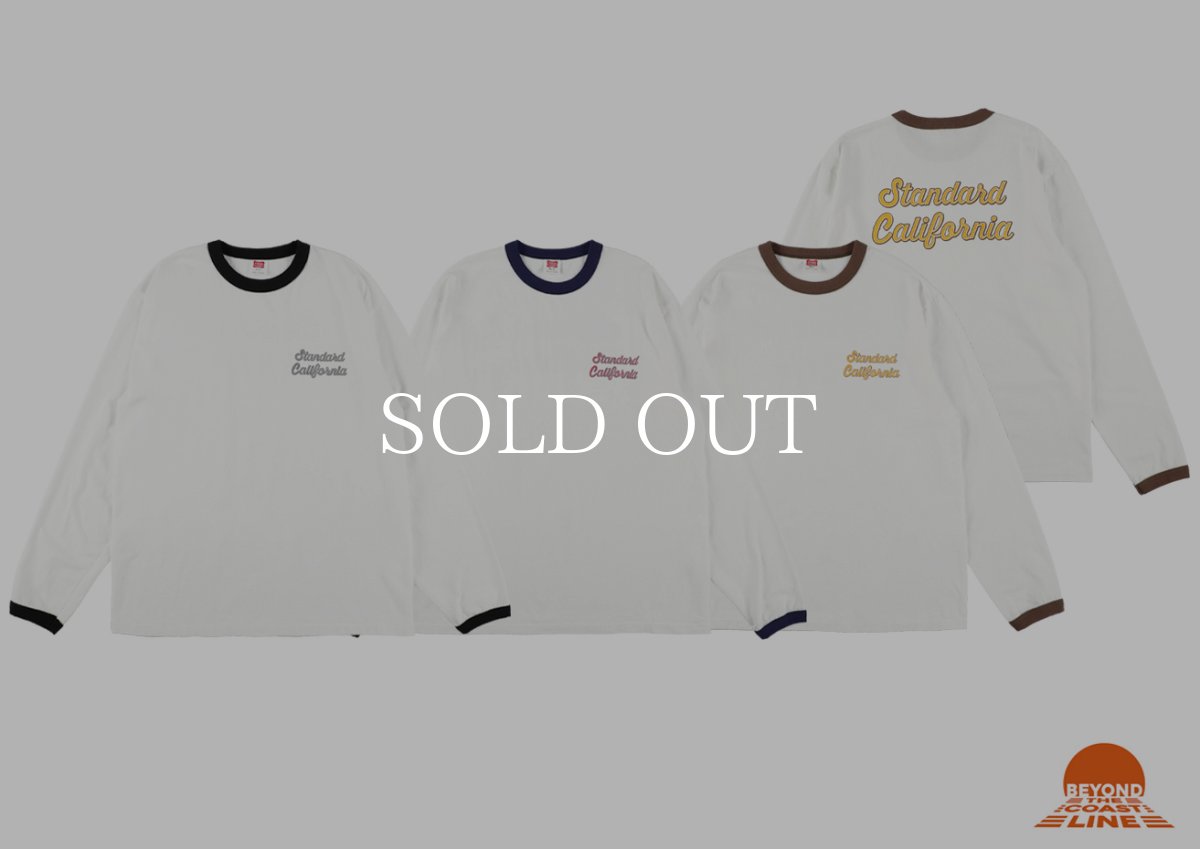 画像1: STANDARD CALIFORNIA  SD US Cotton Script Logo Ringer Long Sleeve T (1)