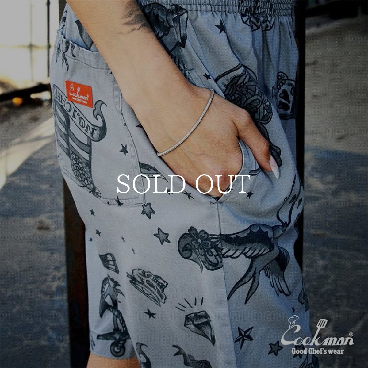 画像11: COOKMAN  シェフパンツ Chef Pants Short Old Tattoo Gray (11)