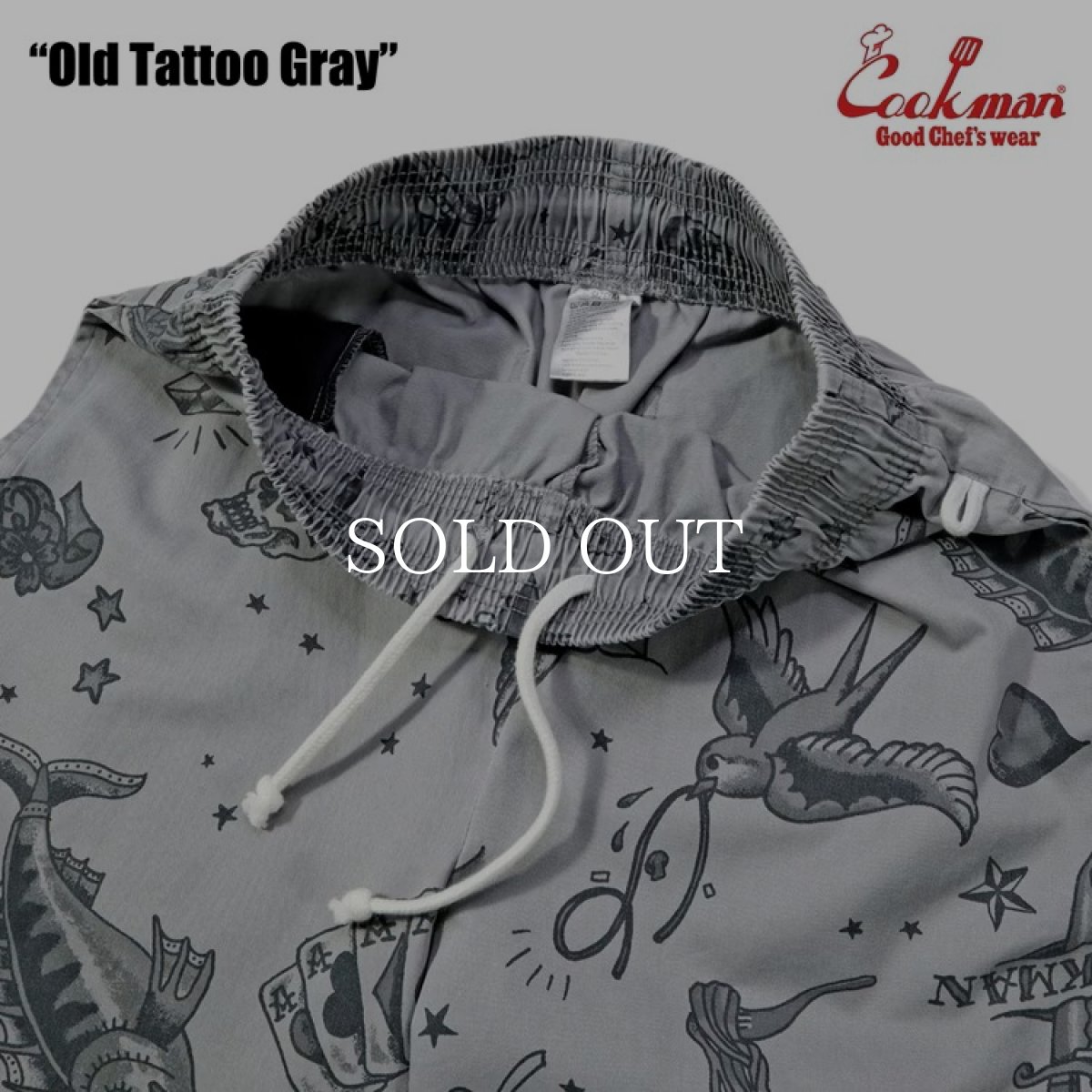 画像4: COOKMAN  シェフパンツ Chef Pants Short Old Tattoo Gray (4)