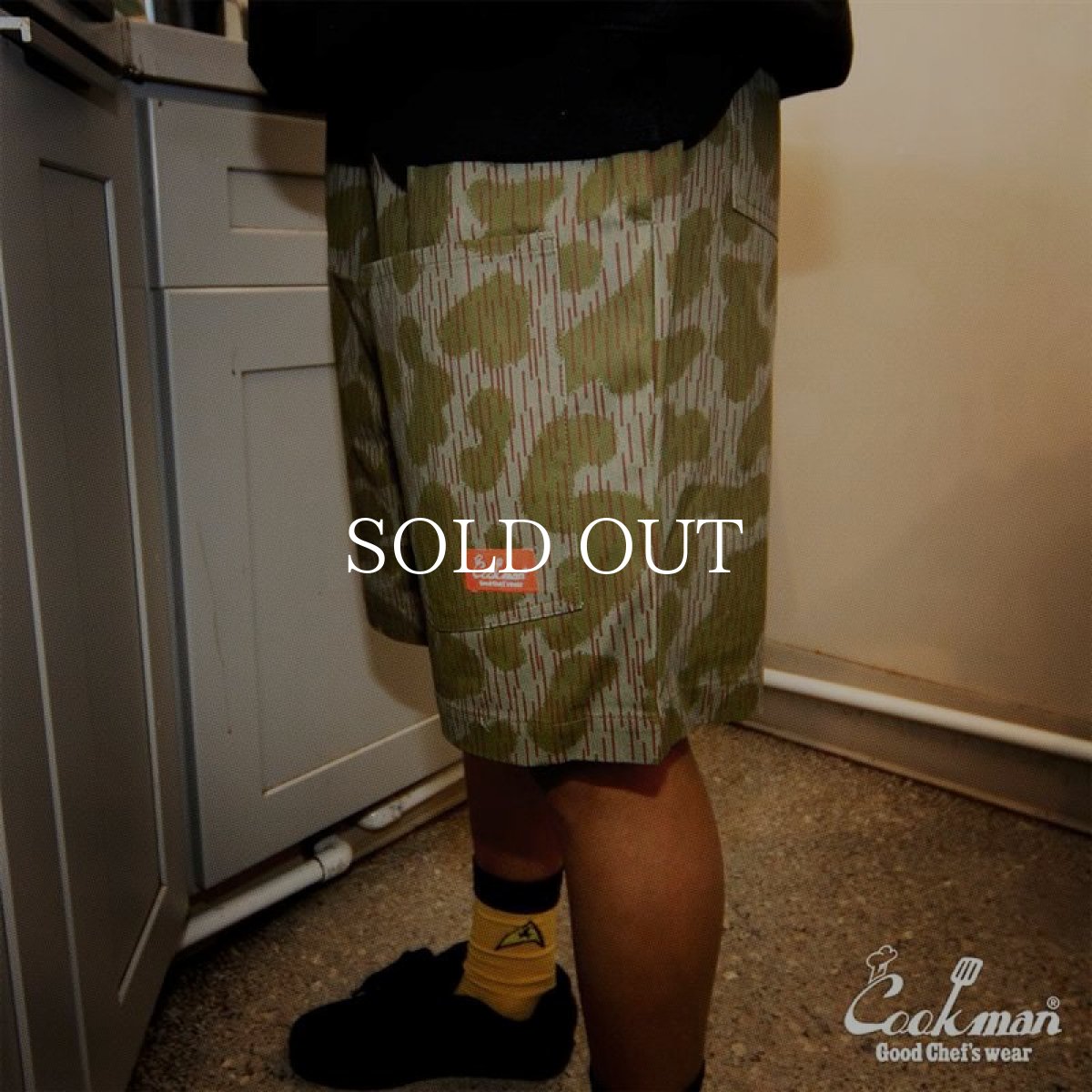 画像18: COOKMAN  シェフパンツ Chef Pants Short Front Pocket Raindrop Camo Green (18)