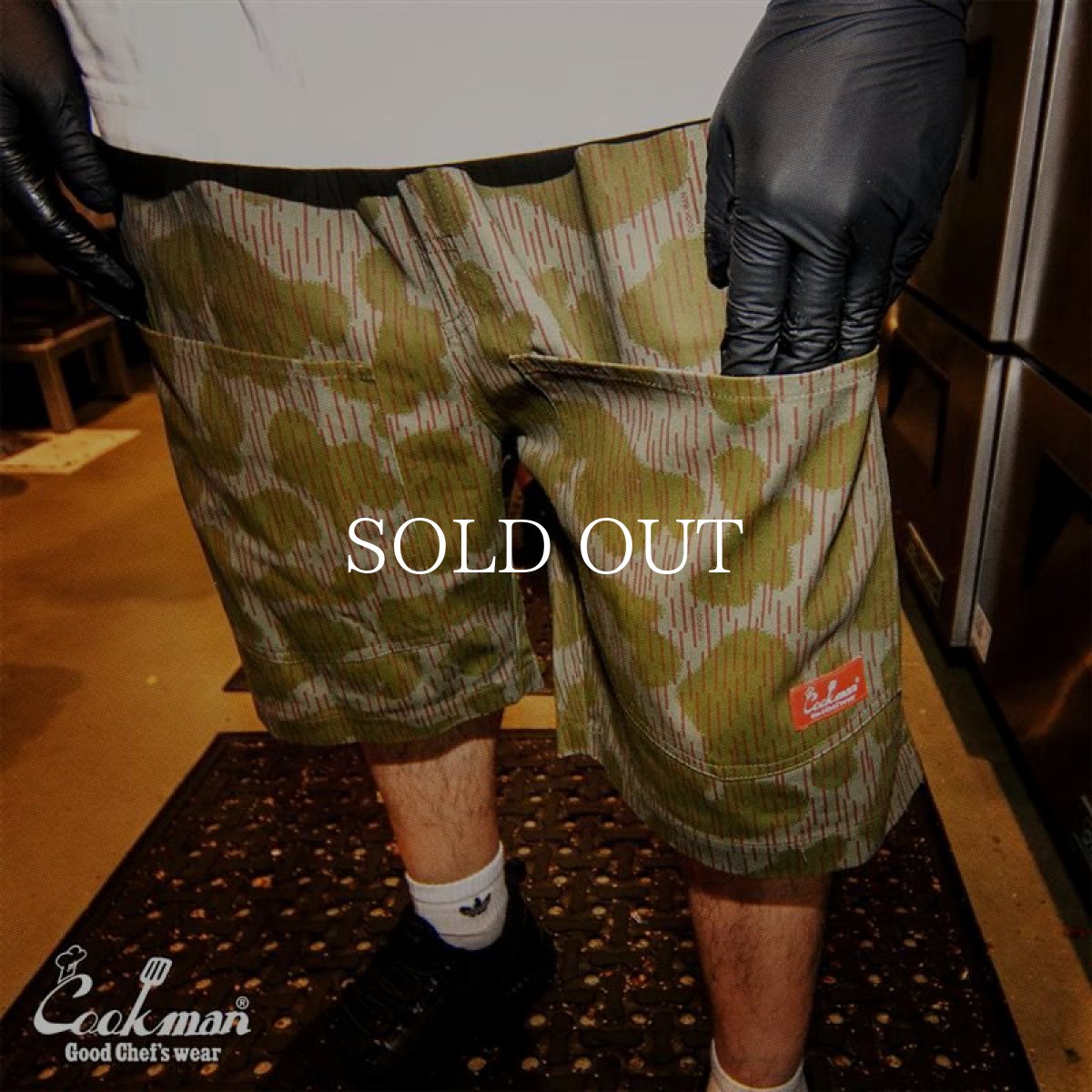 画像16: COOKMAN  シェフパンツ Chef Pants Short Front Pocket Raindrop Camo Green (16)