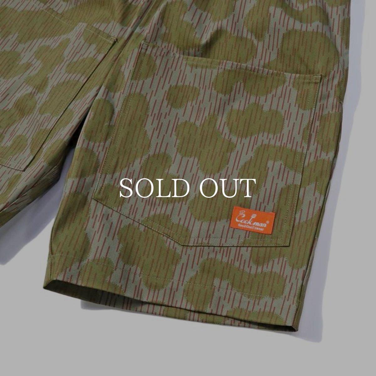 画像5: COOKMAN  シェフパンツ Chef Pants Short Front Pocket Raindrop Camo Green (5)