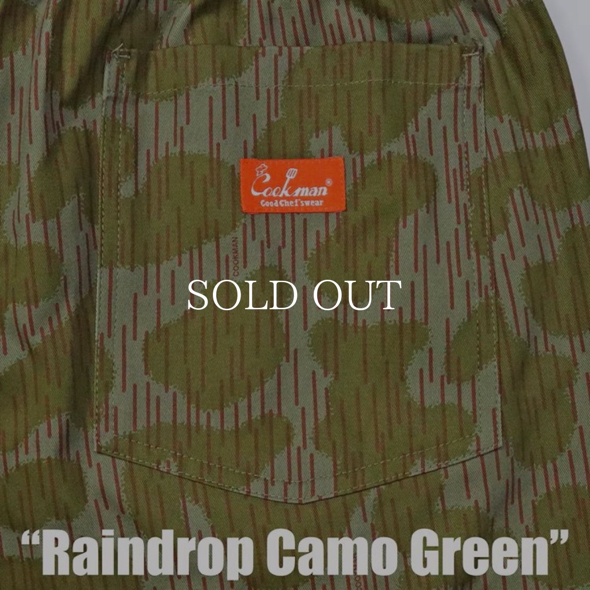 画像8: COOKMAN  シェフパンツ Chef Pants Short Front Pocket Raindrop Camo Green (8)