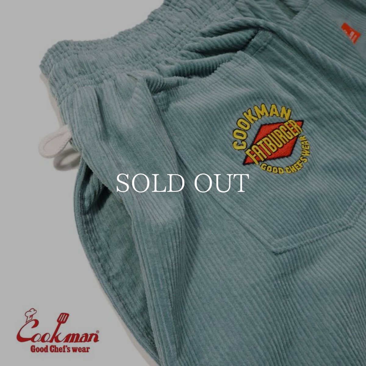 画像9: COOKMAN  シェフパンツ Chef Pants Short Front Pocket Corduroy FAT Blue (9)