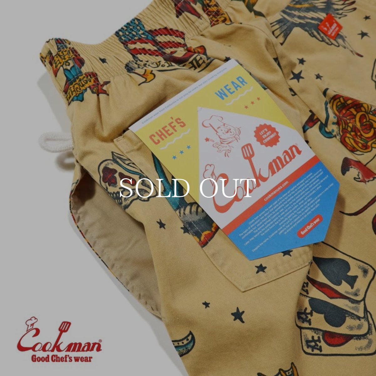 画像7: COOKMAN  シェフパンツ Chef Pants Short Old Tattoo Beige (7)