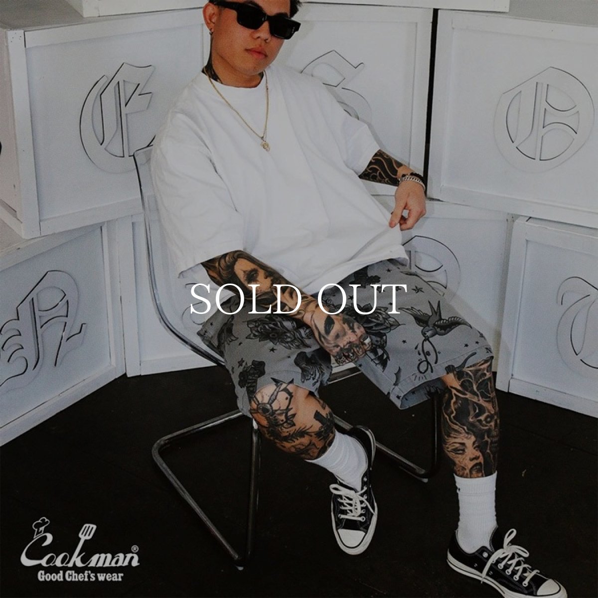 画像13: COOKMAN  シェフパンツ Chef Pants Short Old Tattoo Gray (13)