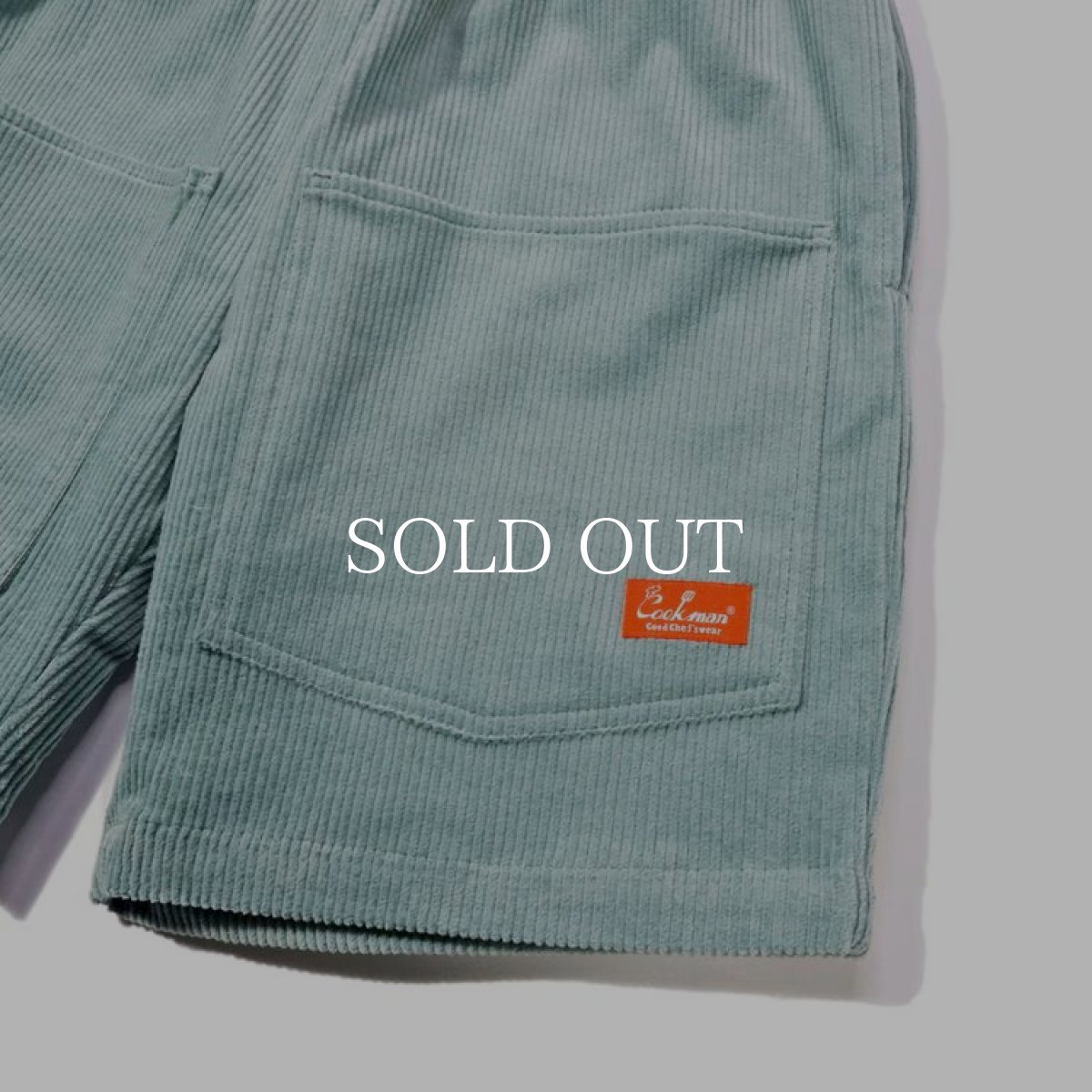 画像8: COOKMAN  シェフパンツ Chef Pants Short Front Pocket Corduroy FAT Blue (8)