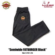 画像1: COOKMAN  シェフパンツ Chef Pants Semiwide FATBURGER Black (1)