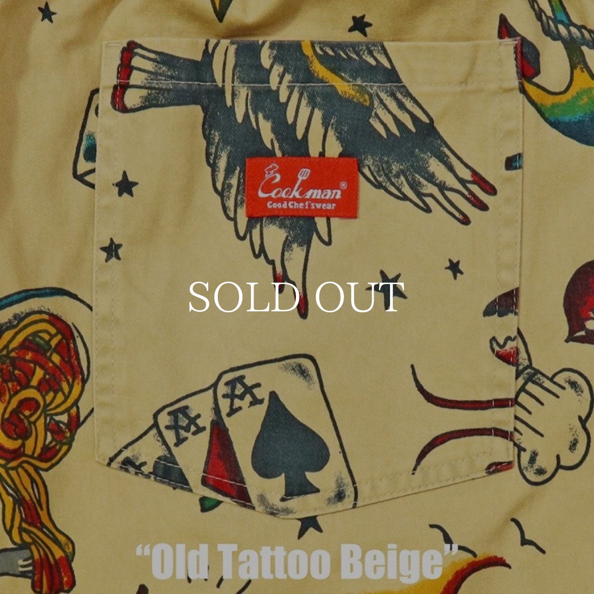 画像6: COOKMAN  シェフパンツ Chef Pants Short Old Tattoo Beige (6)
