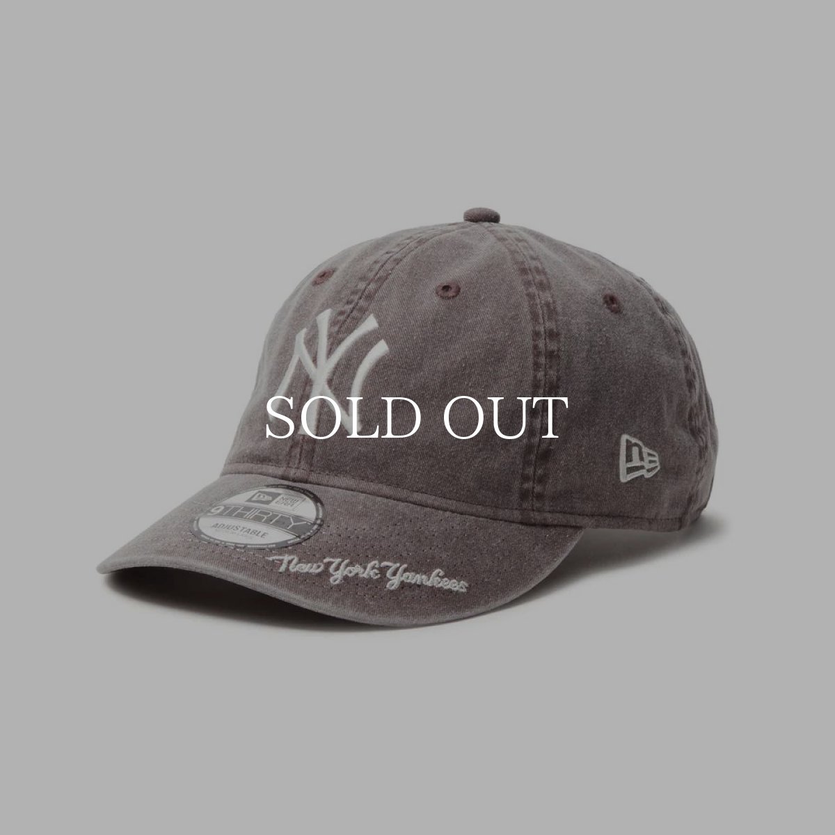 画像1: NEW ERA  9THIRTY MLB Visor Logo ニューヨーク・ヤンキース アシッドウォッシュ カーキ (1)