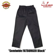 画像4: COOKMAN  シェフパンツ Chef Pants Semiwide FATBURGER Black (4)