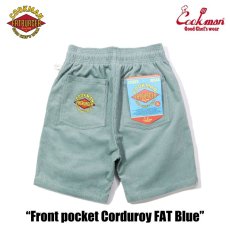 画像4: COOKMAN  シェフパンツ Chef Pants Short Front Pocket Corduroy FAT Blue (4)