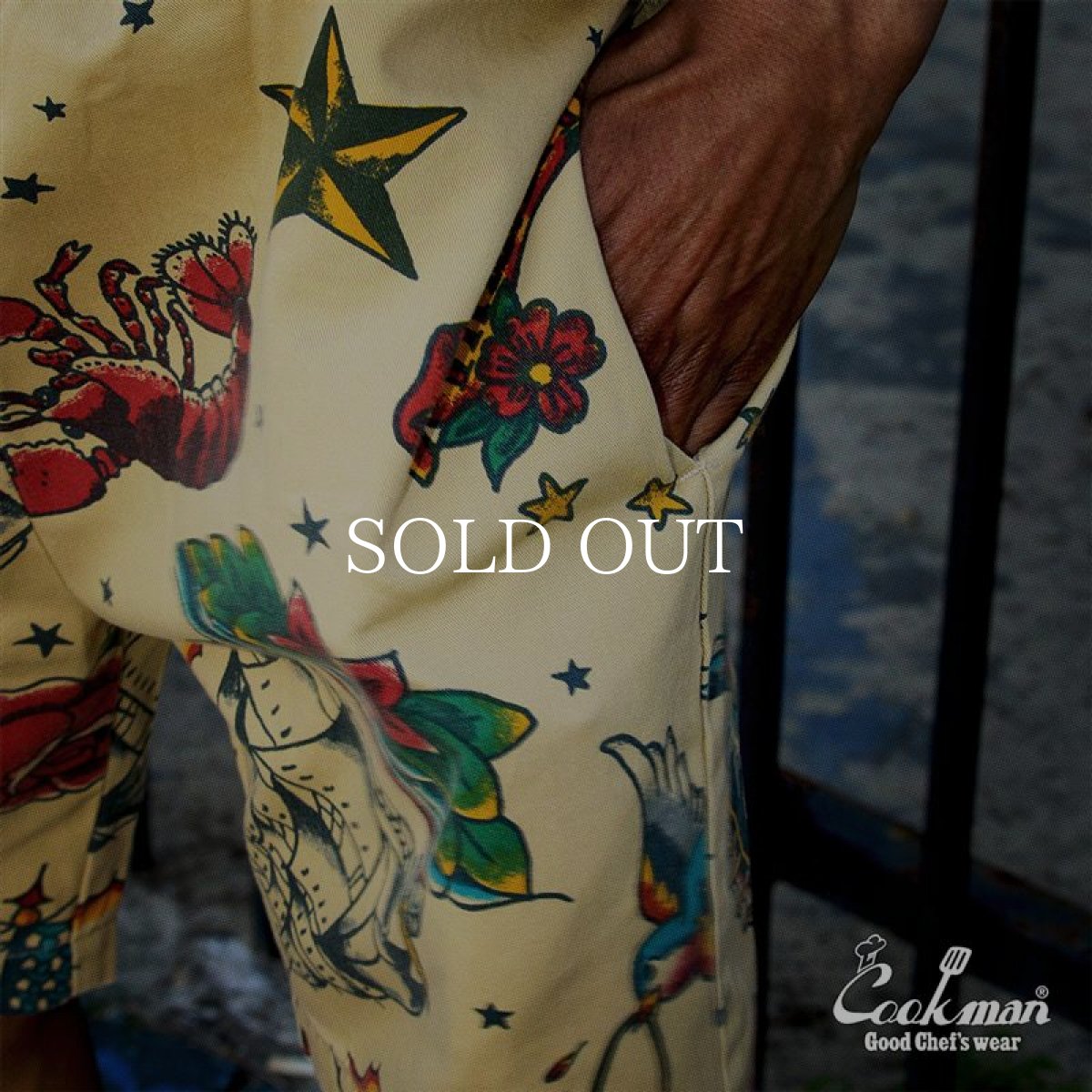 画像12: COOKMAN  シェフパンツ Chef Pants Short Old Tattoo Beige (12)