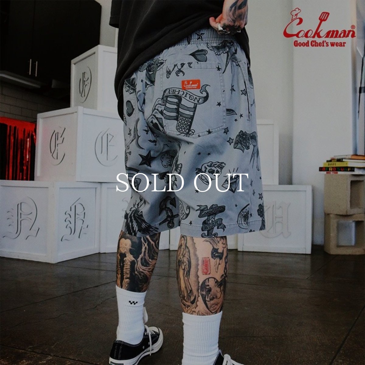 画像15: COOKMAN  シェフパンツ Chef Pants Short Old Tattoo Gray (15)
