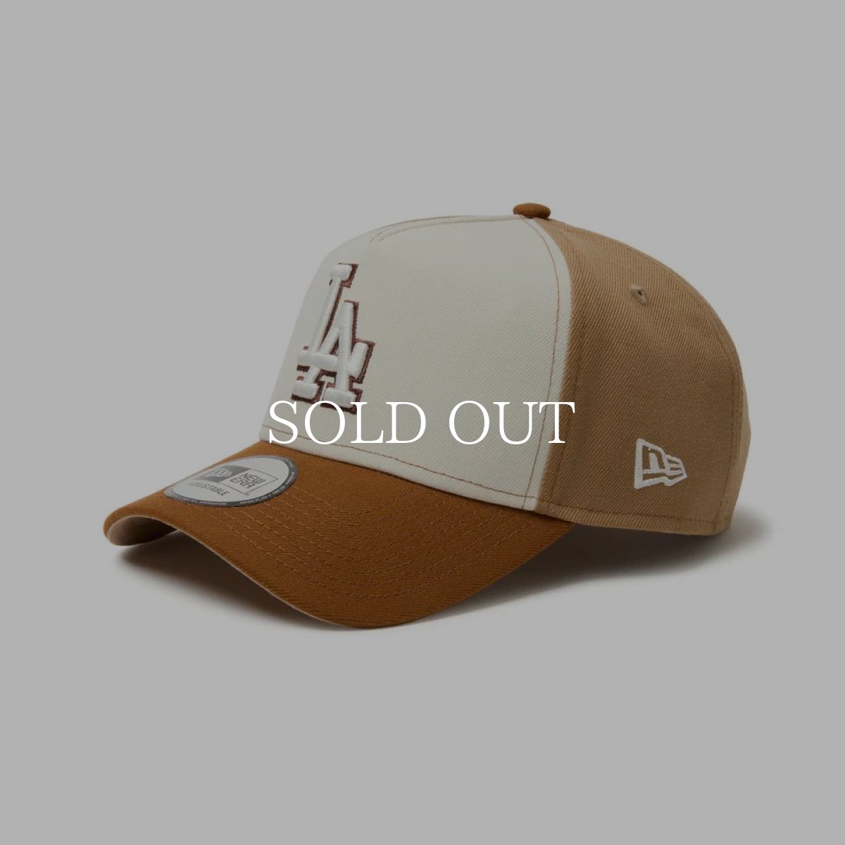 画像1: NEW ERA  9FORTY A-Frame Pancakes ロサンゼルス・ドジャース トーステッドピーナッツ/ワインコーク カーキバイザー (1)