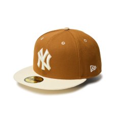 画像1: NEW ERA  59FIFTY Pancakes ニューヨーク・ヤンキース トーステッドピーナッツ ワインコークバイザー (1)