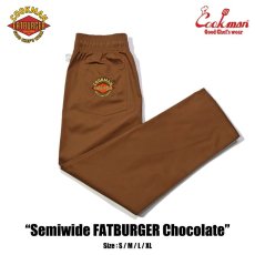 画像1: COOKMAN  シェフパンツ Chef Pants Semiwide FATBURGER Chocolate (1)