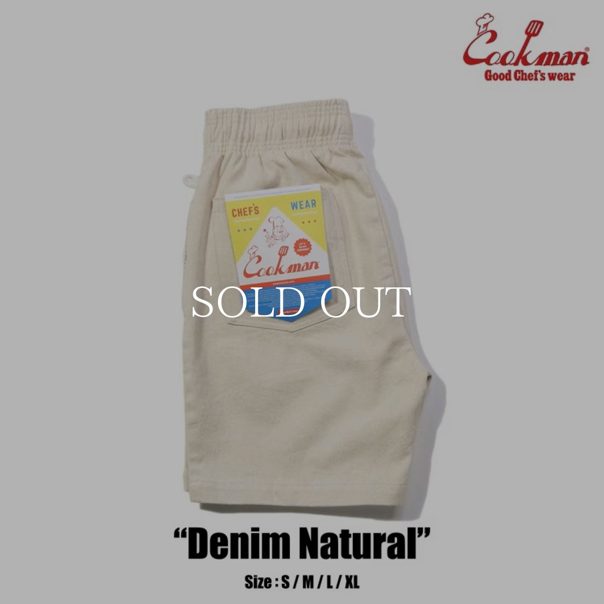 画像1: COOKMAN  シェフパンツ Chef Pants Short Denim Natural (1)