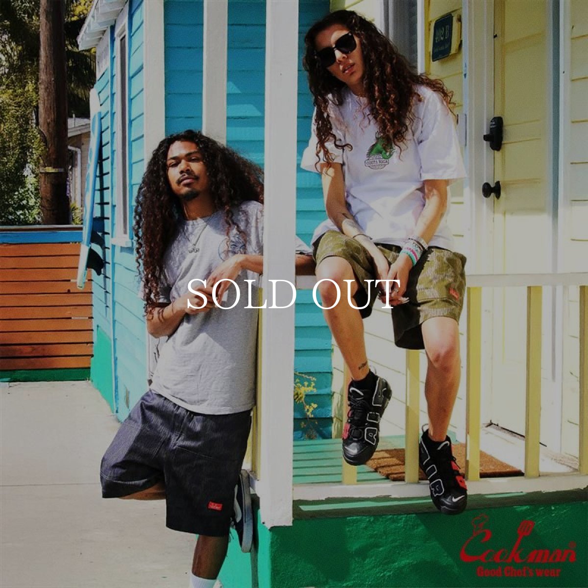 画像11: COOKMAN  シェフパンツ Chef Pants Short Front Pocket Raindrop Camo Green (11)