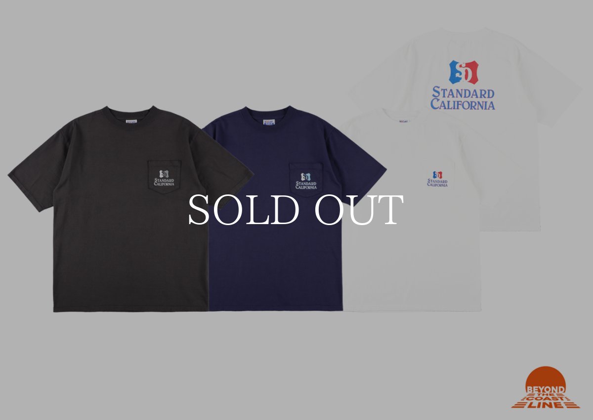 画像1: STANDARD CALIFORNIA  SD Heavyweight Shield Logo Pocket T (1)