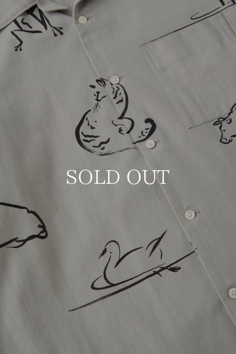 画像7: OLD JOE   ORIGINAL PRINTED OPEN COLLAR SHIRTS (Animal Drawing)  (7)