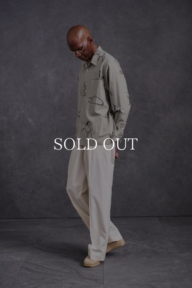 画像9: OLD JOE   ORIGINAL PRINTED OPEN COLLAR SHIRTS (Animal Drawing)  (9)