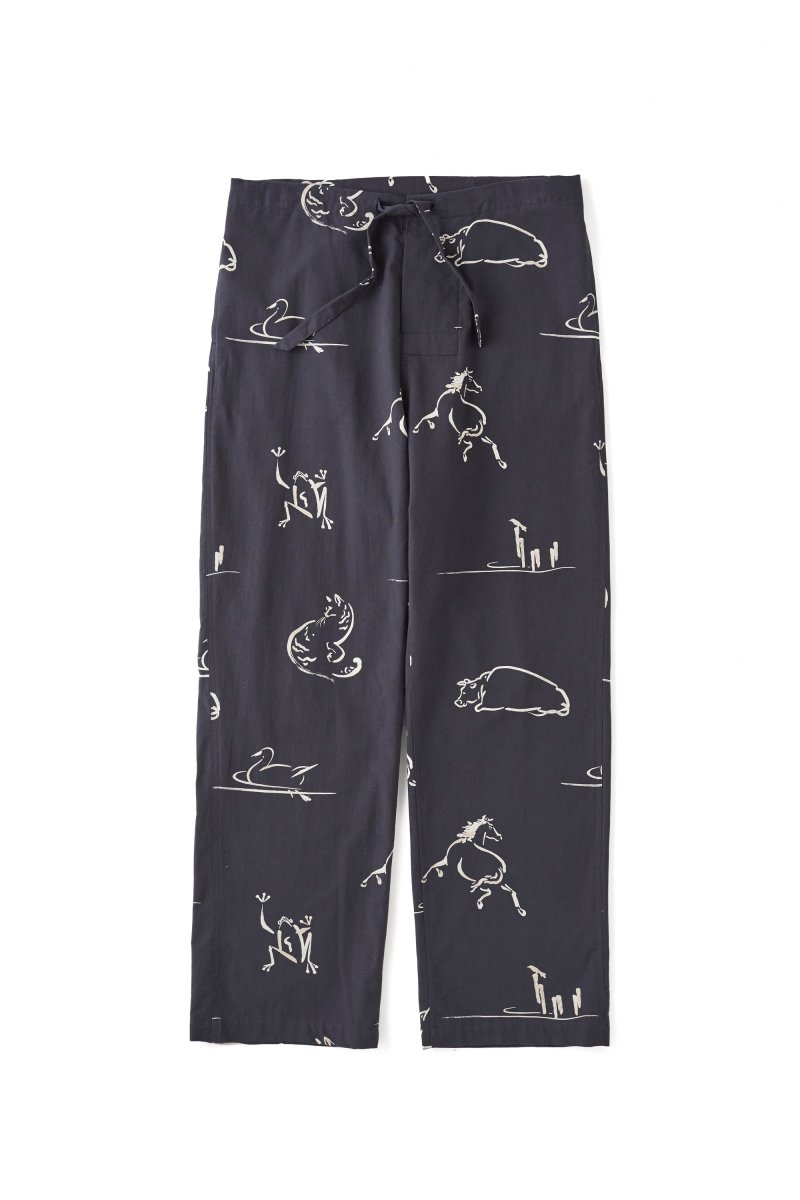 画像1: OLD JOE   ORIGINAL PRINTED EASY TROUSER (Animal Drawing) (1)