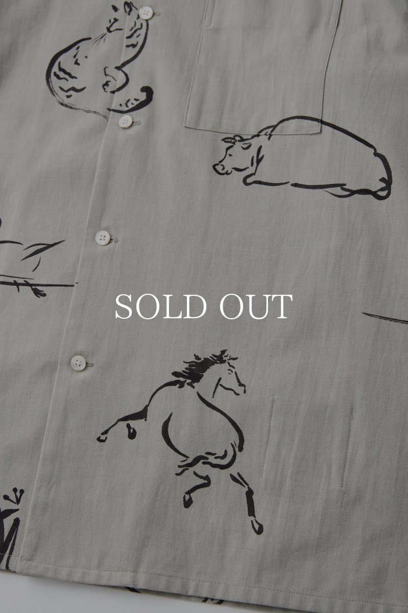 画像6: OLD JOE   ORIGINAL PRINTED OPEN COLLAR SHIRTS (Animal Drawing)  (6)