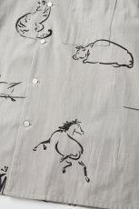 画像6: OLD JOE   ORIGINAL PRINTED OPEN COLLAR SHIRTS (Animal Drawing)  (6)