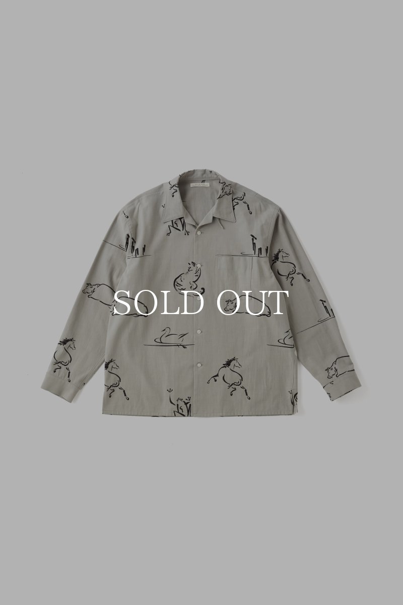 画像2: OLD JOE   ORIGINAL PRINTED OPEN COLLAR SHIRTS (Animal Drawing)  (2)