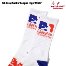 画像3: COOKMAN  ソックス Rib Crew Socks League Logo White (3)