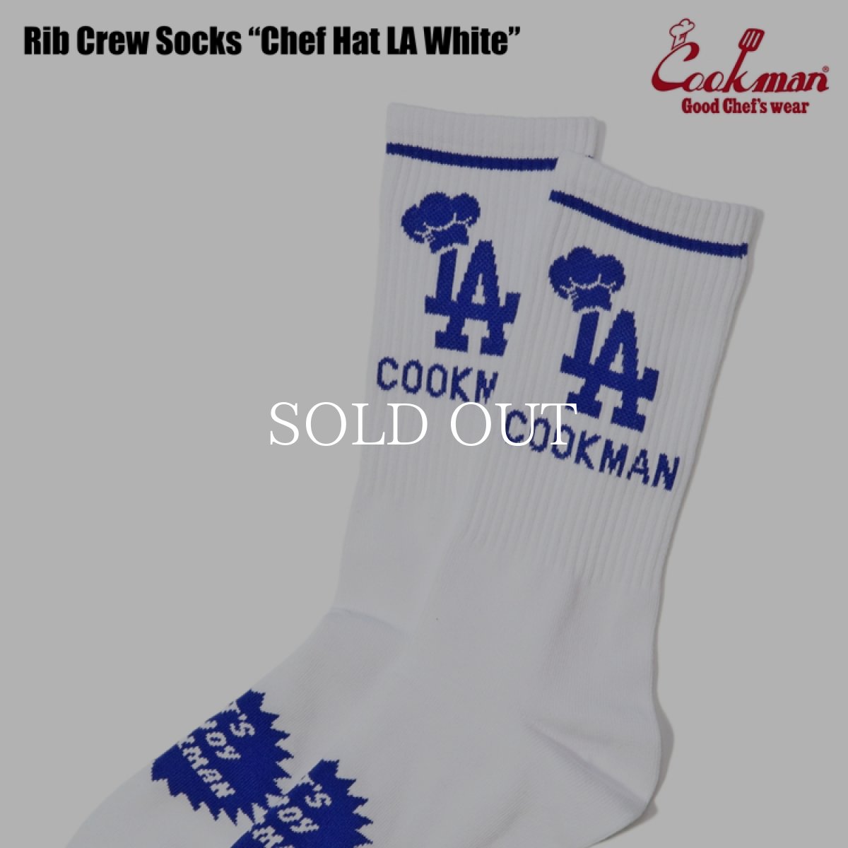 画像3: COOKMAN  ソックス Rib Crew Socks Chef Hat LA White (3)