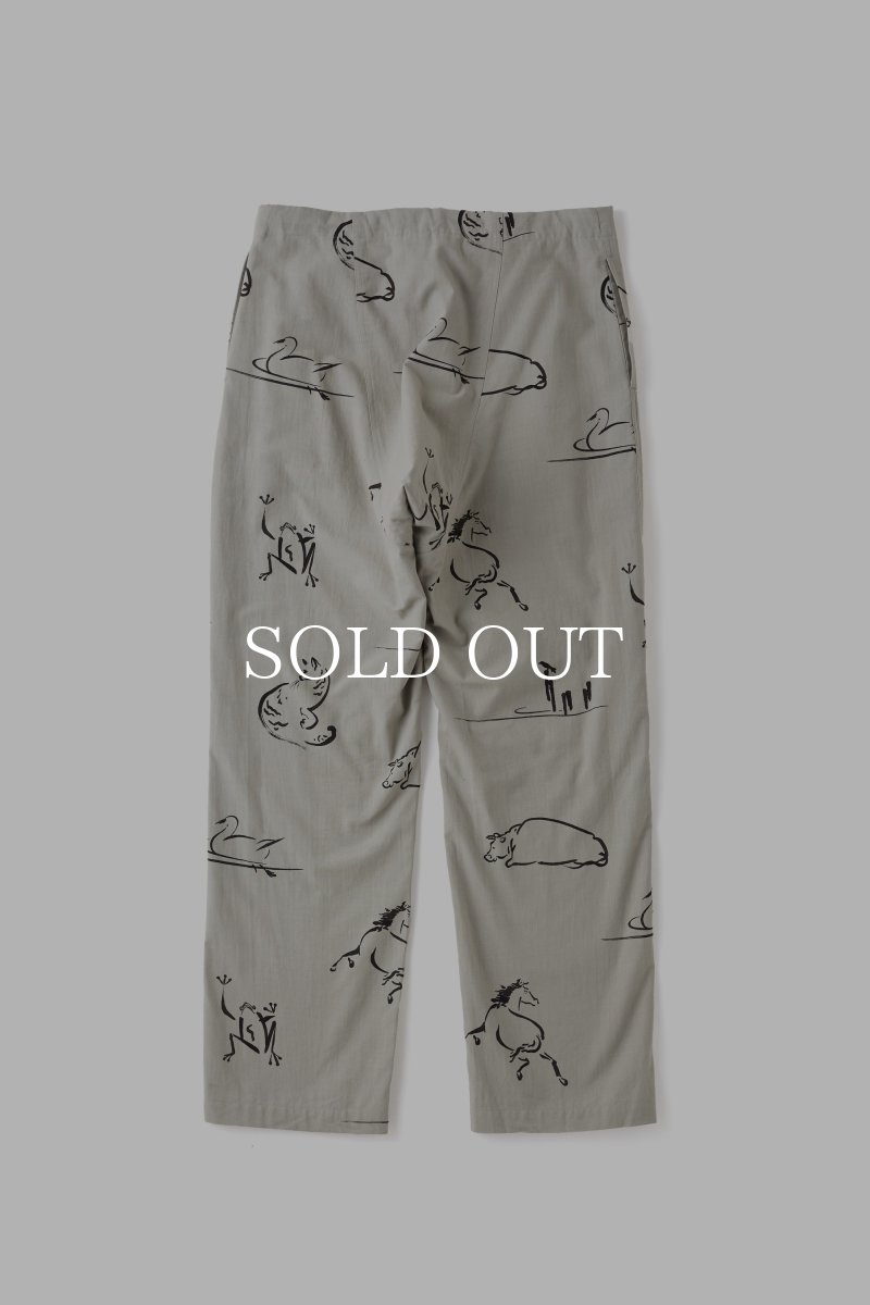 画像2: OLD JOE   ORIGINAL PRINTED EASY TROUSER (Animal Drawing) (2)